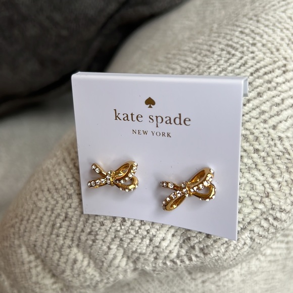 Kate Spade gold stud bow earrings - Picture 2 of 3